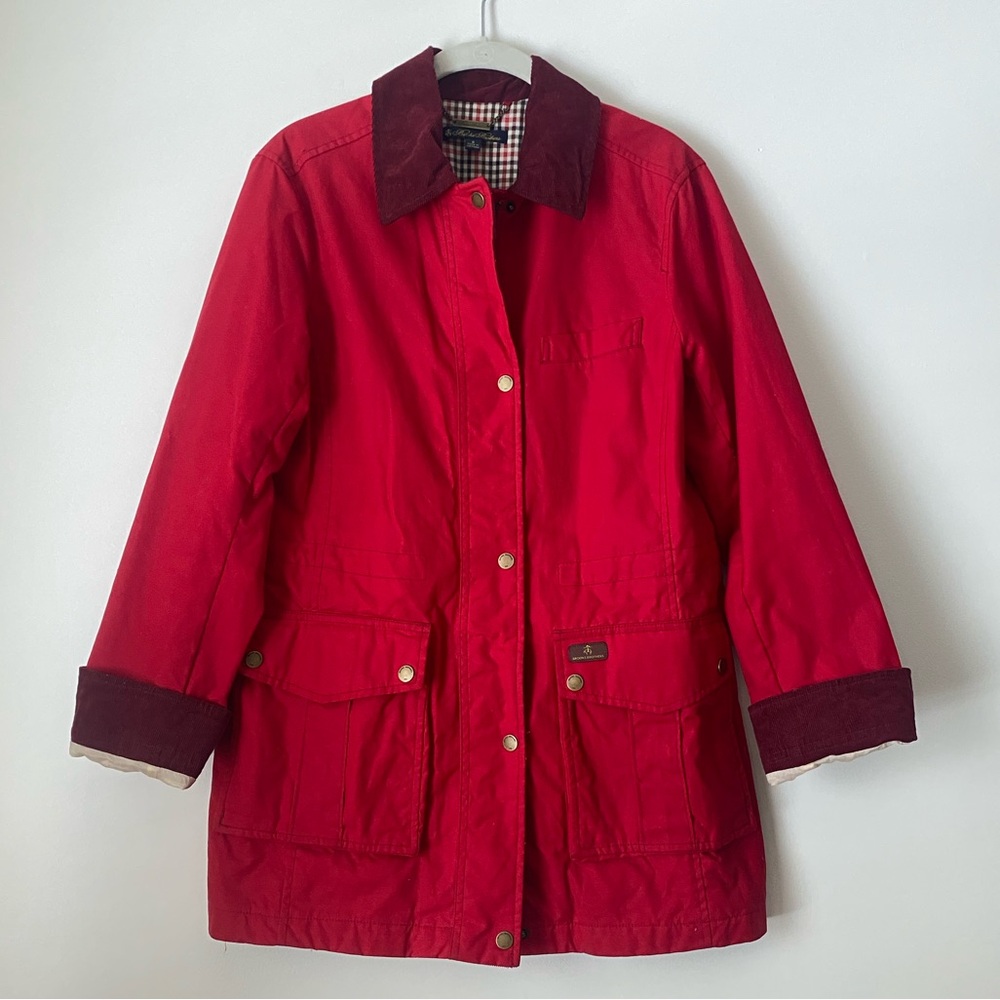 Brooks Brothers Red Barn Jacket Chore Coat with Blanket Lining & Corduroy Collar